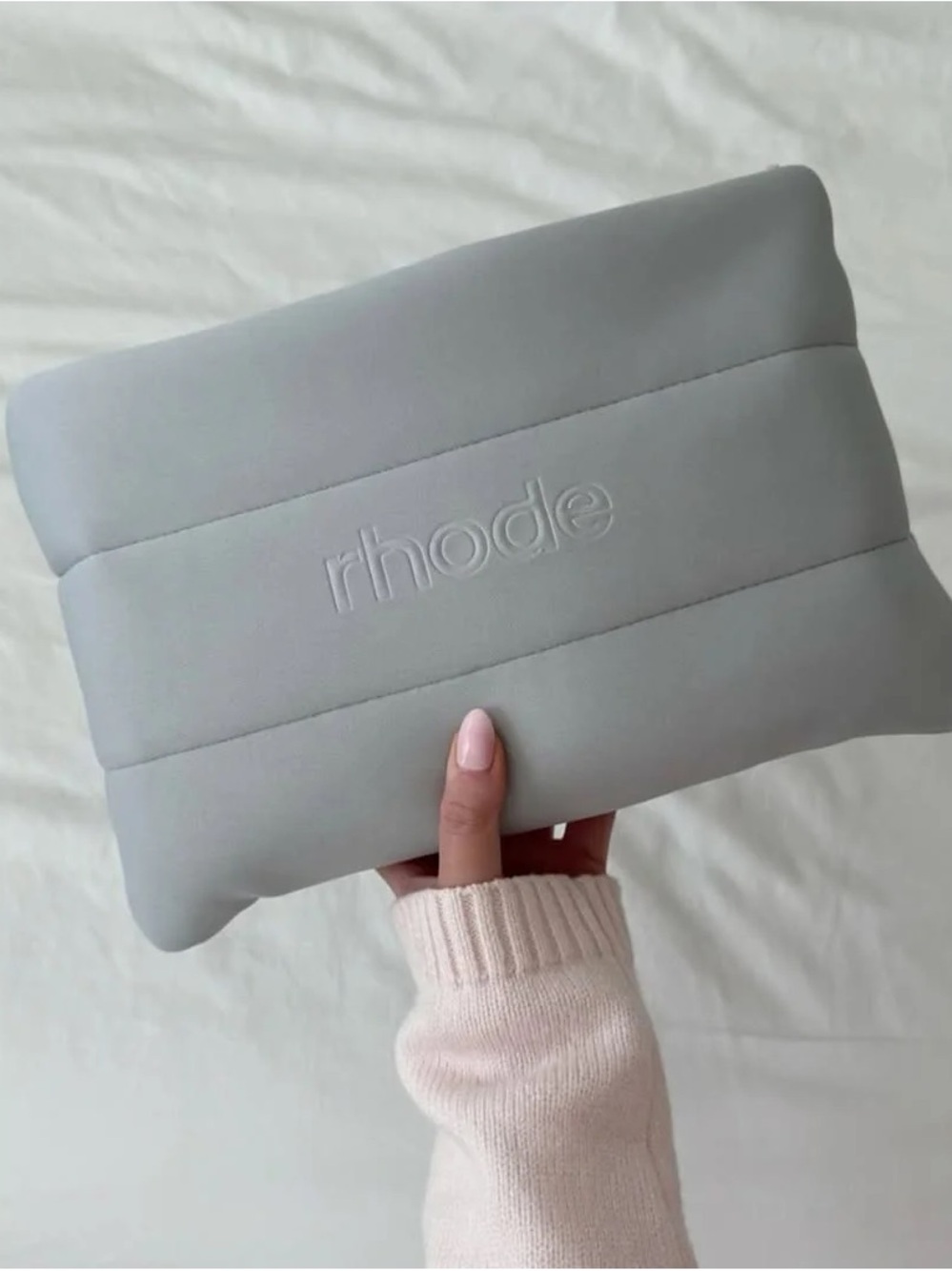 RHODE large bubble bag gray cosmetic makeup bag